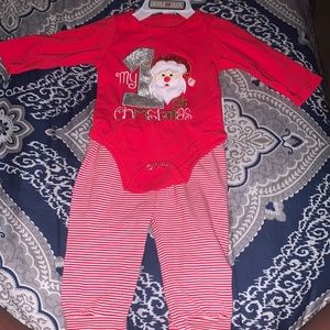 My 1st Christmas 0-3 month Dapper Dude Red, White, and Green